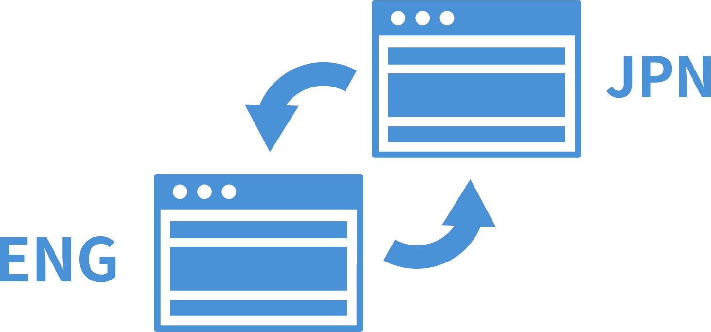 日本語・英語切り替え型ホームページ イメージ画像
